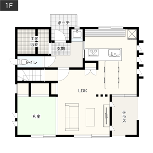 3-3.ロフト付きで使い勝手の良い3LDK_1階イメージ