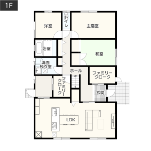 3-6.ライフスタイルの変化に対応しやすい5LDK_1階イメージ