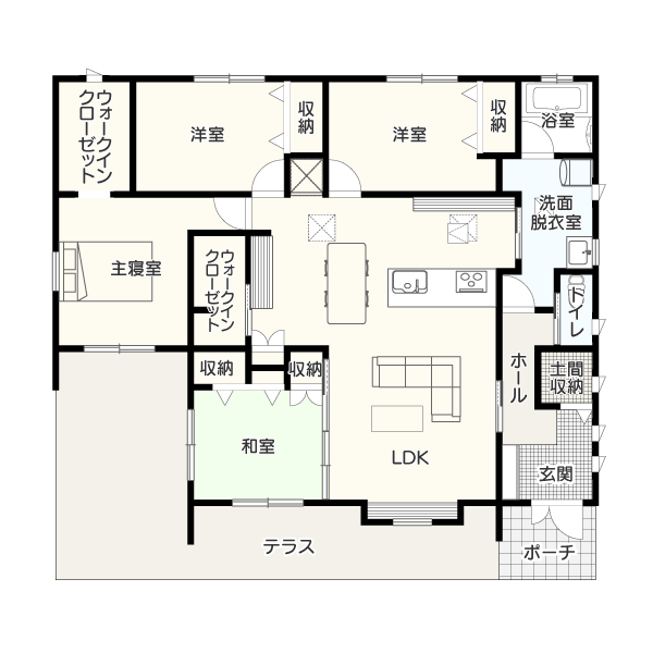 3-5.コミュニケーションをとりやすい平屋の4LDKイメージ