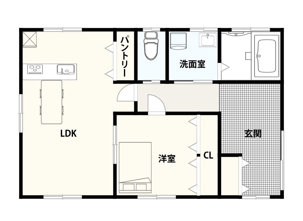 ペットと一緒の生活を考えた「1LDK」の間取り