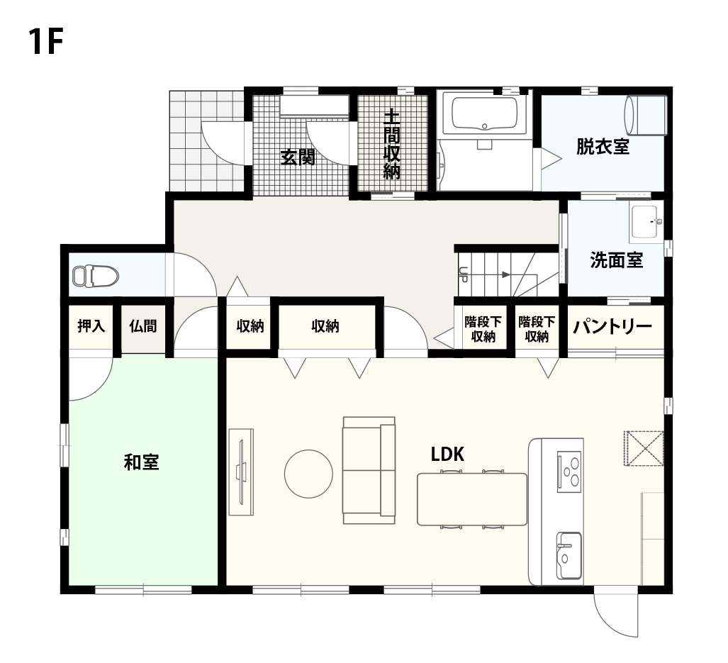 注文住宅2,000万円台「5LDK+土間」の間取り