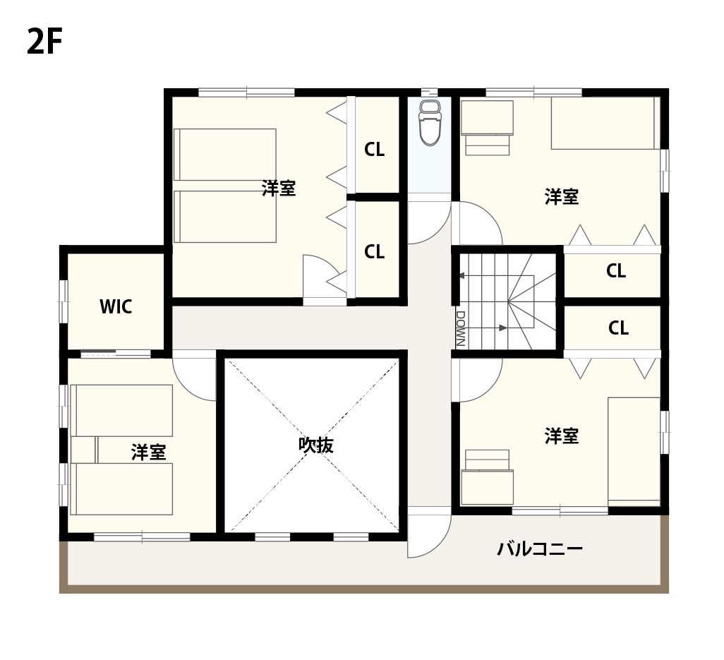 注文住宅2,000万円台「5LDK+土間」の間取り