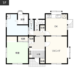 5人家族の注文住宅におすすめの間取り例1F