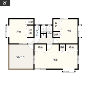 5人家族の注文住宅におすすめの間取り例2F