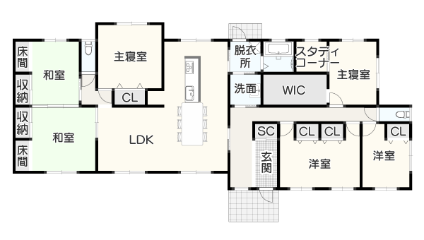 【生活動線の良さを実現】二世帯住宅平屋の間取り