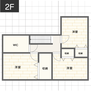 【2階建て35坪台】家事動線を確保したランドリールームがある間取り例