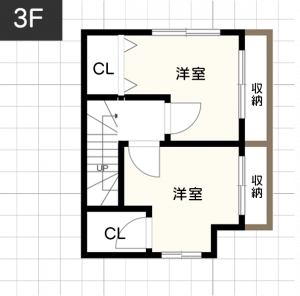 【3階建て18.9坪】家事動線を確保した狭小地の間取り例