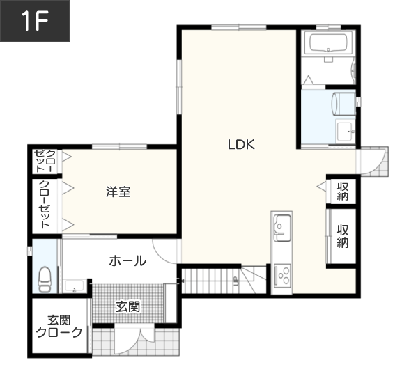 【40坪台】二世帯住宅に子世帯専用の屋根裏部屋 1F