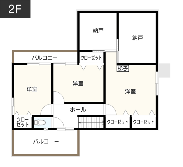 【40坪台】二世帯住宅に子世帯専用の屋根裏部屋 2F