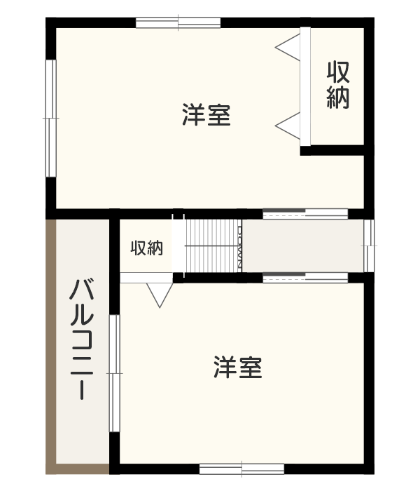 【1,000万~1,500万円以下】20坪の2階建て向けおすすめ間取り:2~4人暮らしにおすすめ 間取り図2